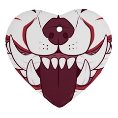 Kitsune Mask Heart Ornament (two Sides) by mindnmint