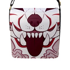 Kitsune Mask Flap Closure Messenger Bag (l) by mindnmint