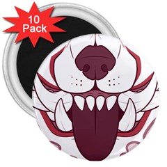 Kitsune Mask 3  Magnets (10 Pack)  by mindnmint