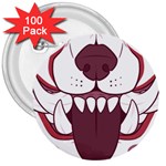 Kitsune Mask 3  Buttons (100 pack)  Front