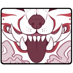 Kitsune Mask Double Sided Fleece Blanket (medium)  by mindnmint