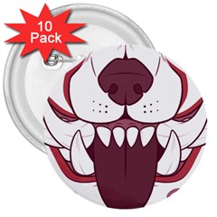 Kitsune Mask 3  Buttons (10 Pack)  by mindnmint