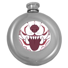 Kitsune Mask Round Hip Flask (5 Oz) by mindnmint