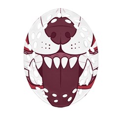 Kitsune Mask Oval Filigree Ornament (two Sides)