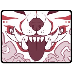 Kitsune Mask Double Sided Fleece Blanket (large) 