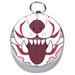 Kitsune Mask Silver Compasses Front