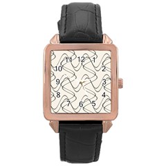 Retro Fun 821d Rose Gold Leather Watch  by PatternFactory