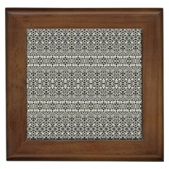 Abstract Silver Ornate Decorative Pattern Framed Tile by dflcprintsclothing