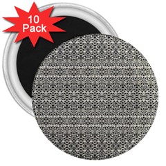 Abstract Silver Ornate Decorative Pattern 3  Magnets (10 Pack)  by dflcprintsclothing