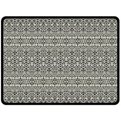 Abstract Silver Ornate Decorative Pattern Fleece Blanket (large)  by dflcprintsclothing