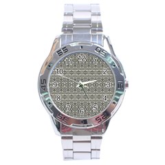 Abstract Silver Ornate Decorative Pattern Stainless Steel Analogue Watch by dflcprintsclothing