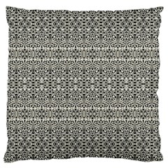 Abstract Silver Ornate Decorative Pattern Large Cushion Case (two Sides)