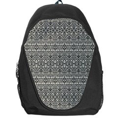 Abstract Silver Ornate Decorative Pattern Backpack Bag