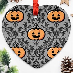 Pumpkin Pattern Ornament (heart) by NerdySparkleGoth