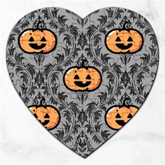 Pumpkin Pattern Jigsaw Puzzle (heart) by NerdySparkleGoth