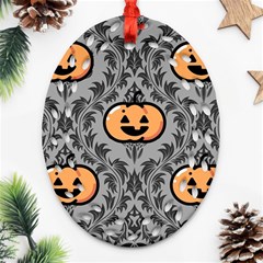 Pumpkin Pattern Ornament (oval Filigree) by NerdySparkleGoth