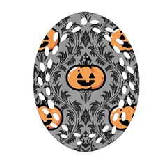 Pumpkin Pattern Oval Filigree Ornament (two Sides) by NerdySparkleGoth