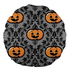 Pumpkin Pattern Large 18  Premium Round Cushions by NerdySparkleGoth