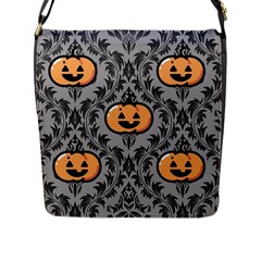 Pumpkin Pattern Flap Closure Messenger Bag (l) by NerdySparkleGoth