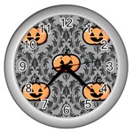 Pumpkin Pattern Wall Clock (Silver) Front