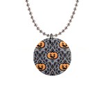 Pumpkin Pattern 1  Button Necklace Front