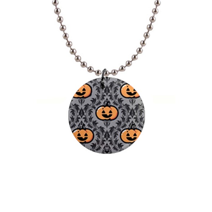 Pumpkin Pattern 1  Button Necklace