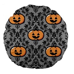 Pumpkin Pattern Large 18  Premium Flano Round Cushions by NerdySparkleGoth