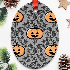 Pumpkin Pattern Ornament (oval) by NerdySparkleGoth