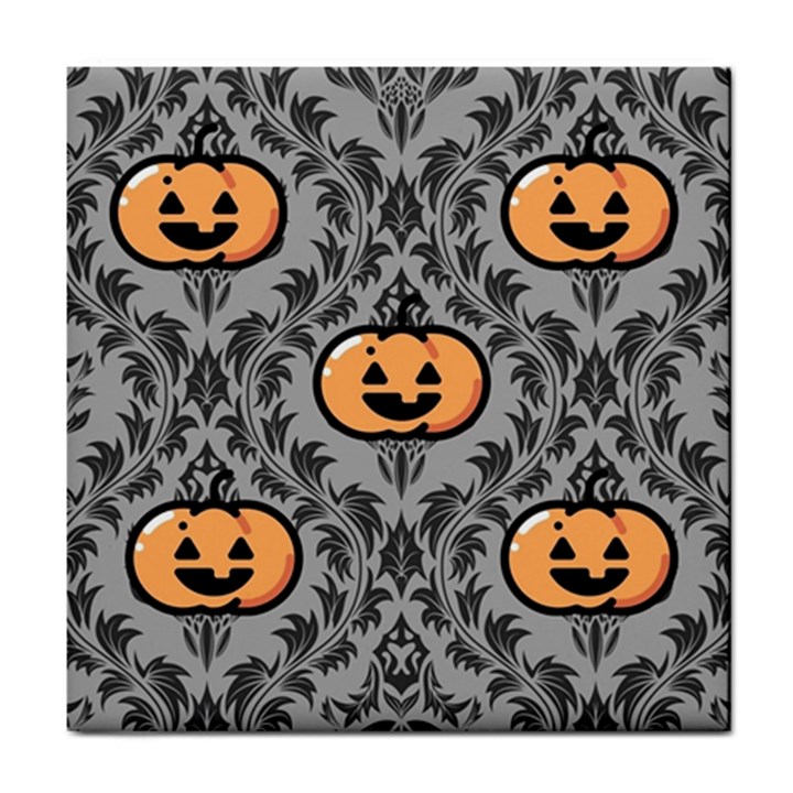 Pumpkin Pattern Tile Coaster