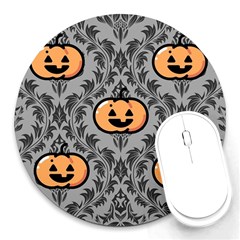 Pumpkin Pattern Round Mousepads by NerdySparkleGoth