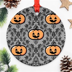 Pumpkin Pattern Ornament (round) by NerdySparkleGoth