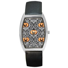 Pumpkin Pattern Barrel Style Metal Watch by NerdySparkleGoth