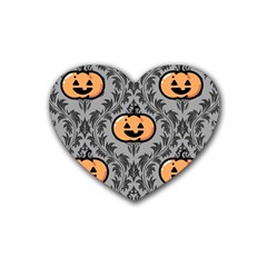 Pumpkin Pattern Heart Coaster (4 Pack)  by NerdySparkleGoth