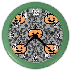 Pumpkin Pattern Color Wall Clock by NerdySparkleGoth