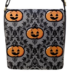 Pumpkin Pattern Flap Closure Messenger Bag (s) by NerdySparkleGoth