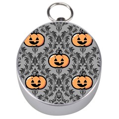 Pumpkin Pattern Silver Compasses by NerdySparkleGoth