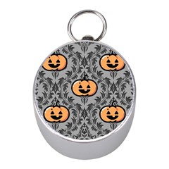 Pumpkin Pattern Mini Silver Compasses by NerdySparkleGoth