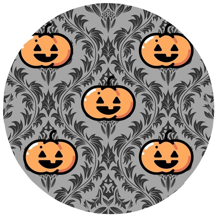 Pumpkin Pattern Wooden Puzzle Round