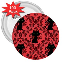 Cat Pattern 3  Buttons (100 Pack)  by NerdySparkleGoth