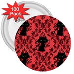 Cat Pattern 3  Buttons (100 pack)  Front