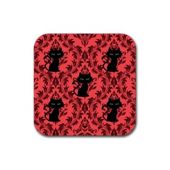 Cat Pattern Rubber Coaster (square)  by NerdySparkleGoth