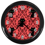 Cat Pattern Wall Clock (Black) Front