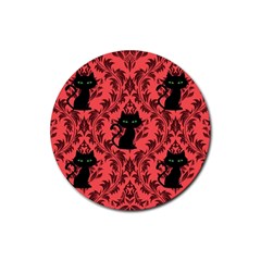 Cat Pattern Rubber Coaster (round)  by NerdySparkleGoth