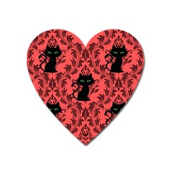 Cat Pattern Heart Magnet by NerdySparkleGoth