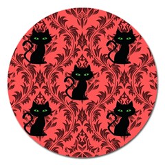 Cat Pattern Magnet 5  (round) by NerdySparkleGoth