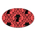 Cat Pattern Oval Magnet Front