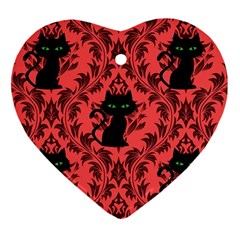 Cat Pattern Heart Ornament (two Sides) by NerdySparkleGoth