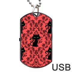 Cat Pattern Dog Tag Usb Flash (one Side) by NerdySparkleGoth