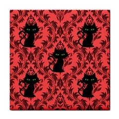 Cat Pattern Tile Coaster by NerdySparkleGoth