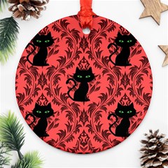 Cat Pattern Ornament (round) by NerdySparkleGoth